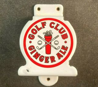 Vintage Golf Club Ginger Ale Wall Mount Bottle Opener Rare Old Advertising Sign