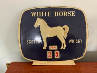 Vintage White Horse Whisky Advertising Calendar,  Counter Top Advertising Rare