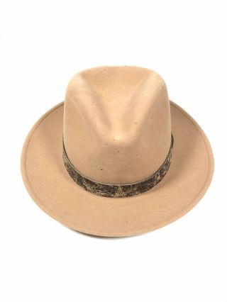 Vintage Stetson Pure Cashmere Usa Made Sand Color Size 7 1/8 Fedora Hat Rare