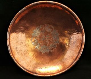 Rare (hugh Wallis) Arts & Crafts Copper & Pewter Bowl C1910,