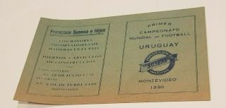 World Cup Uruguay 1930 Fixture Card - Issued By Susena - Rare - Dk
