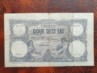 Old Banknote From Romania 20 Lei 1929 Very Rare