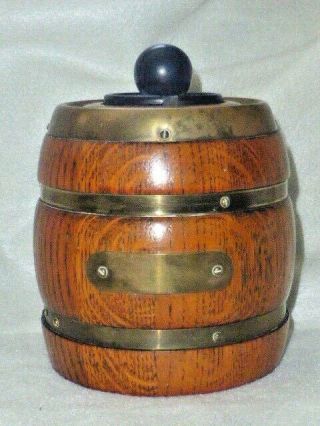 Rare Vintage Dli (dorset Light Industries) Oak Barrel Table Lighter