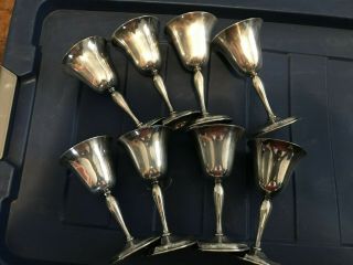 Vintage Rare 6 Inch Old English Geniune Pewter Set Of 8 Cups Metal Cups Hjk70