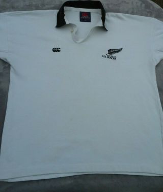 Vintage Rare Canterbury White Long Sleeved Zealand All Blacks Jersey (XL) 2