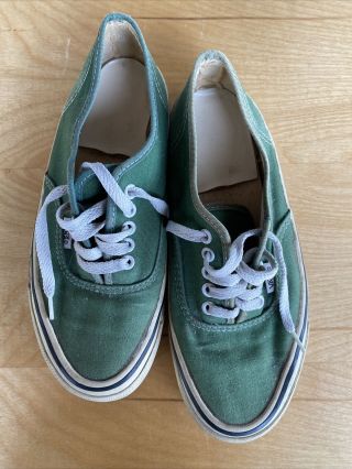 Vintage Vans Shoes 1970s Size 7 Green Made In Usa Rare L@@k