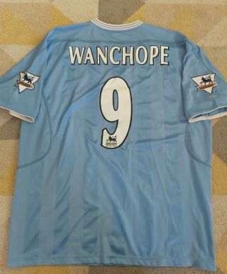 Wanchope Xl Mens Football Shirt Rare Jersey Man City Manchester City Vintage
