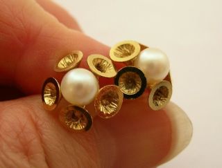 Rare Unusual Vintage 8ct & 9ct Gold Pearl 