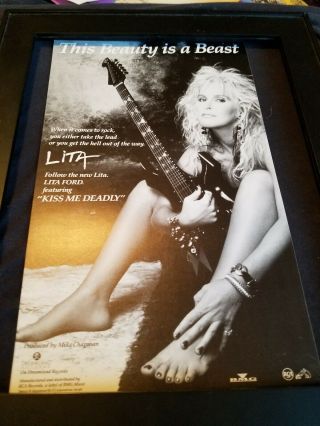 Lita Ford Kiss Me Deadly/collective Soul Rare Radio Promo Poster Ad Framed