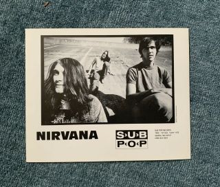 Rare Real 1989 Nirvana Sub Pop Promo Photo Pre - Grohl Charles Peterson