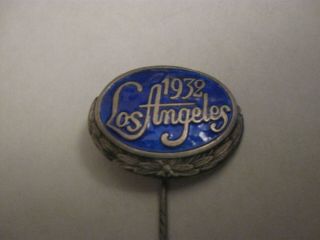 Rare Old 1932 Olympic Games Los Angeles Enamel Stick Pin Badge