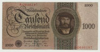 Germany Banknote Reichsbanknote 1000 Reichsmark 1924 Pick 179 Rare Ro 172