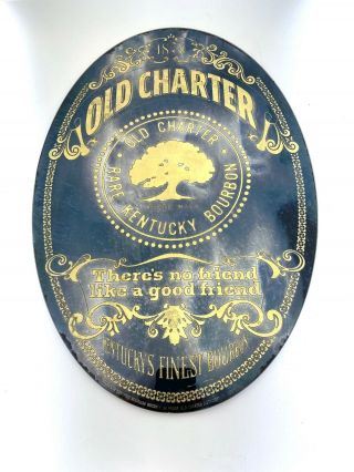 Rare Promo Old Charter Kentucky Whiskey Bourbon Bar Mirror Sign Oval