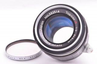 Rare Tokyo Kogaku Topcor - S Lens 50mm/f2 Leica 39mm Lmt Screw Mount 552514