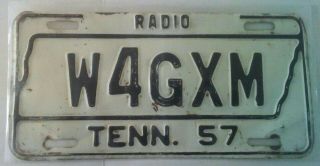 Vintage 1957 Tennessee Radio License Plate Rare $$$