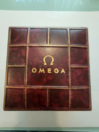 Vintage Omega Watch Box Case Red Leather Rare Style Sleek Wristwatch