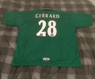 Rare Vintage Liverpool Shirt 1999 - 01 Gerrard Retro Very Good Treble Rangers Xl