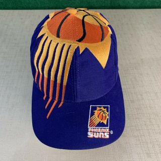 Rare Vintage 1990s Phoenix Suns Nba The Game Big Logo Snapback Hat Cap Logo 7