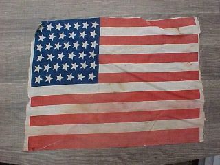 Rare Antique 39 Star American Parade Flag 1889 17 X 12 1/4 Inches