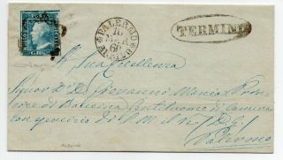 1860 Italy Sicily Cover Sa 7 Rare Termini Cancel Cv $1550.  00