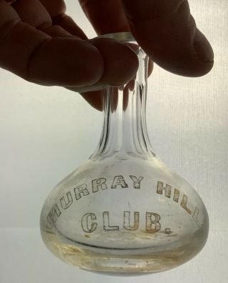 Rare Antique Murry Hill Club Whiskey Bottle Back Bar Gold Mini Decanter Pre - Pro