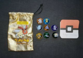 Pokemon Vintage Marbles - Bag And 8 Marbles With Rare Charizard And Lugia
