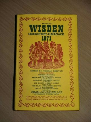 Wisden 1971 Hardback,  Extremely Fine,  Very Rare