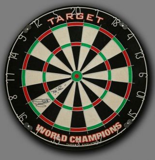 Phil Taylor Hand Signed Dart Board.  Rare With